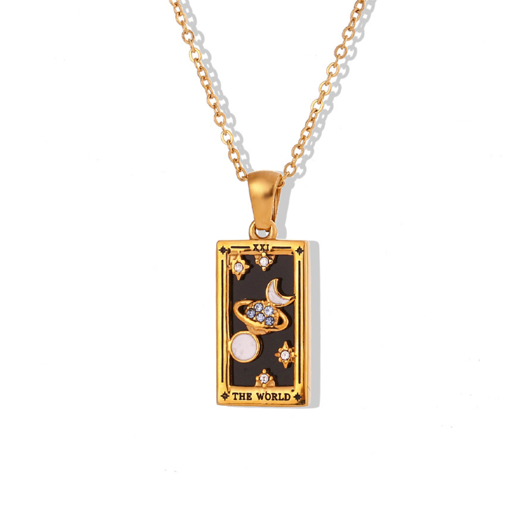 Le Monde • Plaqué Or 18K & Émail Noir