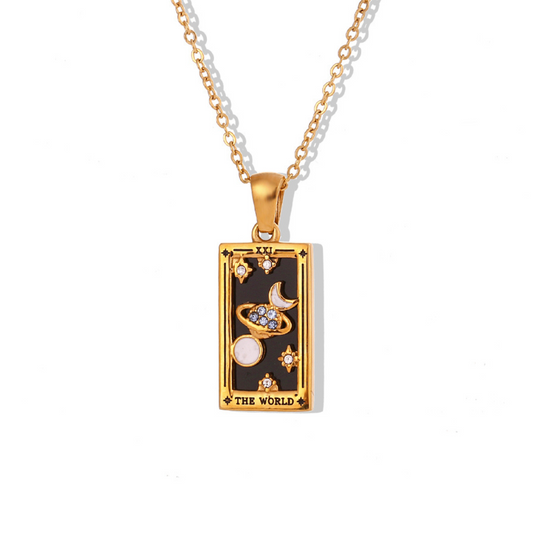 Le Monde • Plaqué Or 18K & Émail Noir