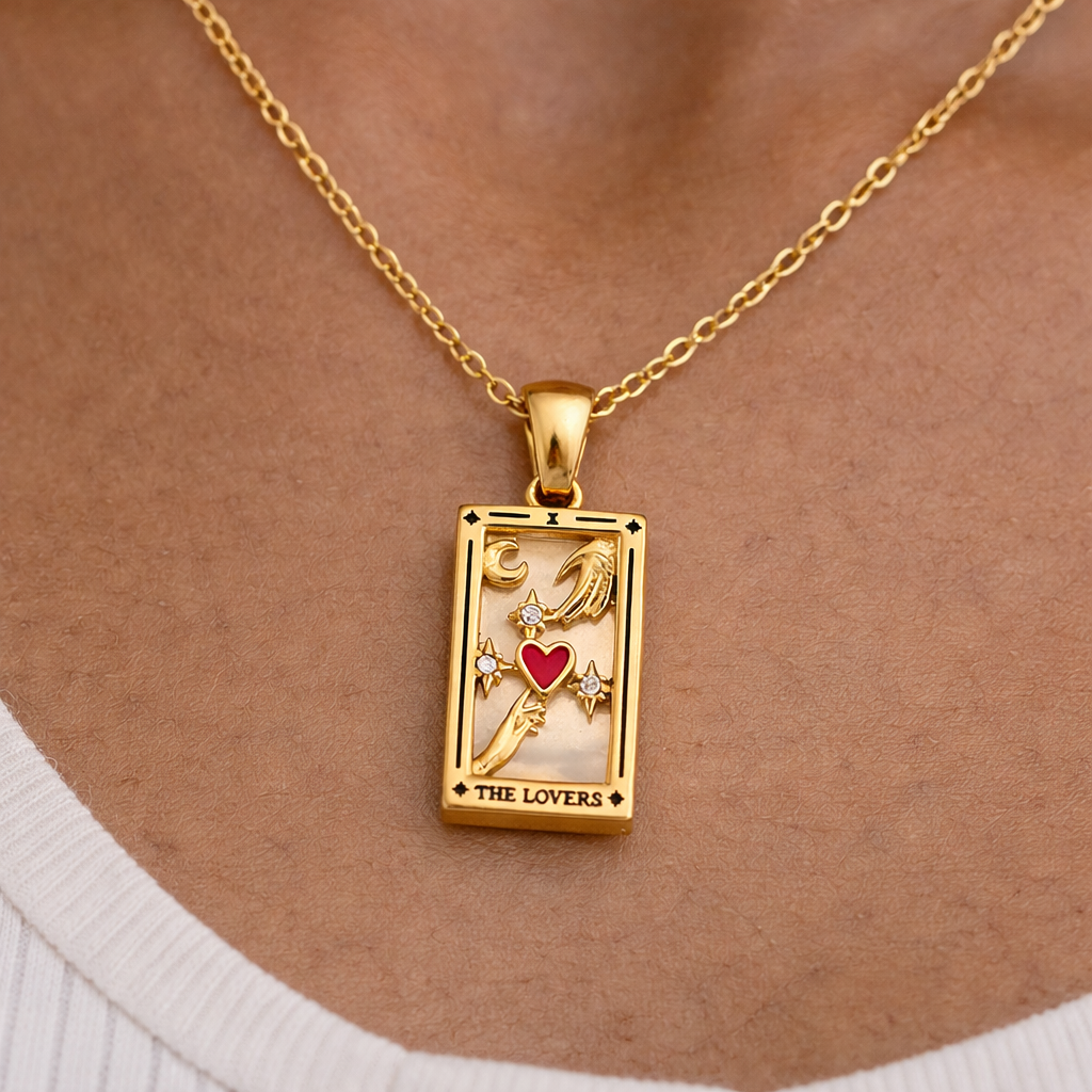 Les Amoureux • Plaqué Or 18K & Émail Argenté