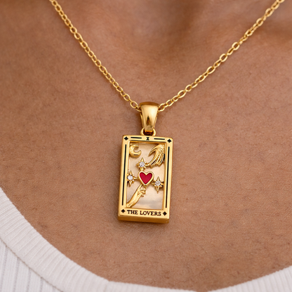 Les Amoureux • Plaqué Or 18K & Émail Argenté